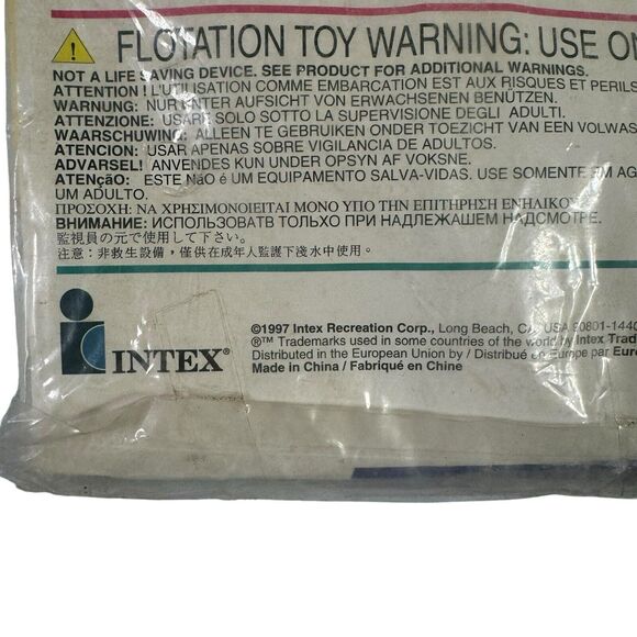 Vintage Intex The Wet Set 1997 Mat Pool Float 72" x 27" NEW OLD STOCK- Yellow - Picture 7 of 8